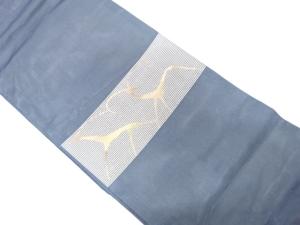 横段に鹿模様織り出し　名古屋帯